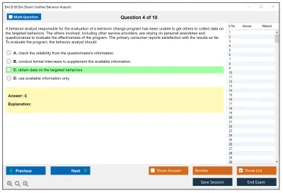 BACB BCBA Board Certified Behavior Analyst Practice test exam simulator test engine exam Prep practice test questions answers Image 4