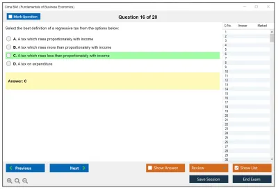 Cima BA1 Fundamentals of Business Economics Practice test exam simulator test engine exam Prep practice test questions answers Image 16