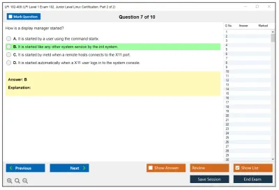 LPI 102-400 LPI Level 1 Exam 102, Junior Level Linux Certification, Part 2 of 2 Practice test exam simulator test engine exam Prep practice test questions answers Image 7