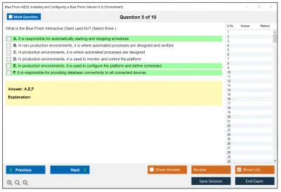 Blue Prism AIE02 Installing and Configuring a Blue Prism (Version 6.0) Environment (EN) Practice test exam simulator test engine exam Prep practice test questions answers Image 5