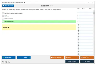 IBM C1000-100 IBM Cloud Solution Architect v4 Practice test exam simulator test engine exam Prep practice test questions answers Image 6