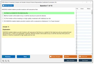 FINRA Series-6 Investment Company and Variable Contracts Products Representative Qualification Examination (IR) Practice test exam simulator test engine exam Prep practice test questions answers Image 7