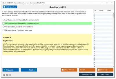NCLEX NCLEX-RN National Council Licensure Examination(NCLEX-RN) Practice test exam simulator test engine exam Prep practice test questions answers Image 14