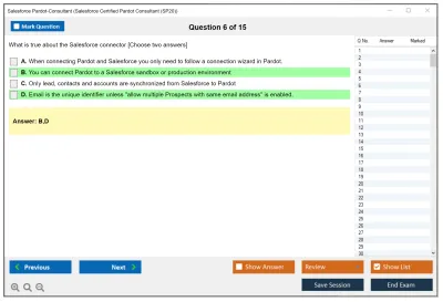 Salesforce Pardot-Consultant Salesforce Certified Pardot Consultant Practice test exam simulator test engine exam Prep practice test questions answers Image 6