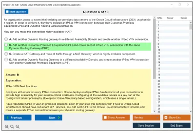 Oracle 1z0-1067 Oracle Cloud Infrastructure 2019 Cloud Operations Associate Practice test exam simulator test engine exam Prep practice test questions answers Image 6