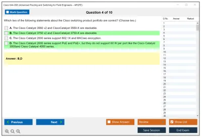 Cisco 644-068 Advanced Routing and Switching for Field Engineers – ARSFE Practice test exam simulator test engine exam Prep practice test questions answers Image 4