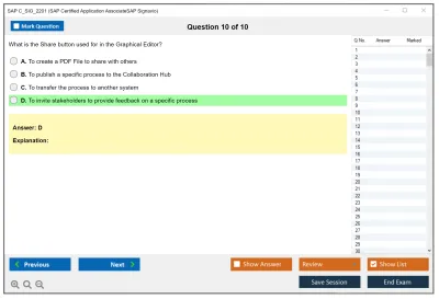 SAP C_SIG_2201 SAP Certified Application AssociateSAP Signavio Practice test exam simulator test engine exam Prep practice test questions answers Image 10