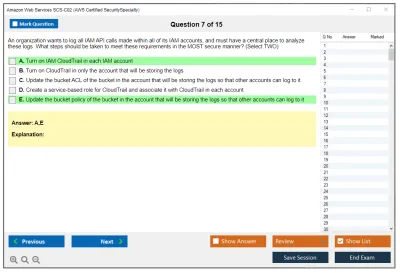 Amazon Web Services SCS-C02 AWS Certified Security - Specialty Practice test exam simulator test engine exam Prep practice test questions answers Image 7