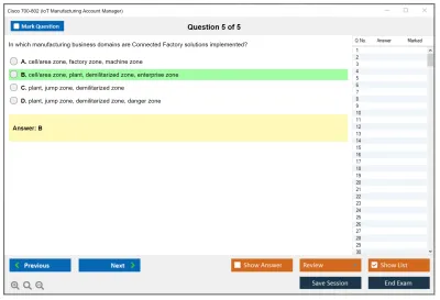 Cisco 700-802 IoT Manufacturing Account Manager Practice test exam simulator test engine exam Prep practice test questions answers Image 5