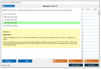Test Prep OAT Optometry Admission Practice test exam simulator test engine exam Prep practice test questions answers Image 14