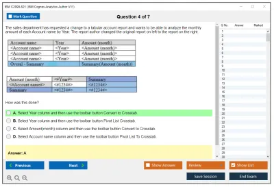 IBM C2090-621 IBM Cognos Analytics Author V11 Practice test exam simulator test engine exam Prep practice test questions answers Image 4