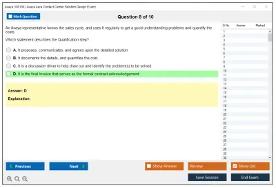 Avaya 33810X Avaya Aura Contact Center Solution Design Exam Practice test exam simulator test engine exam Prep practice test questions answers Image 8