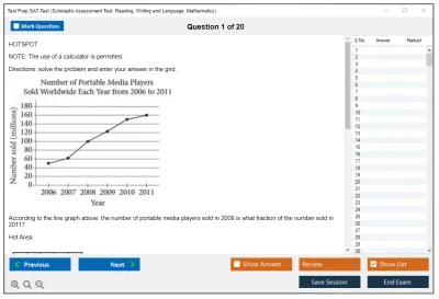 Test Prep SAT-Test Scholastic Assessment Test: Reading, Writing and Language, Mathematics Practice test exam simulator test engine exam Prep practice test questions answers Image 1