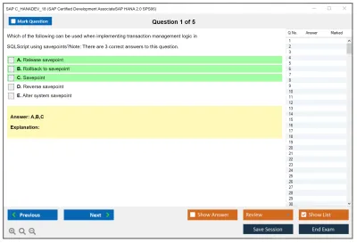 SAP C_HANADEV_18 SAP Certified Development AssociateSAP HANA 2.0 SPS06 Practice test exam simulator test engine exam Prep practice test questions answers Image 1