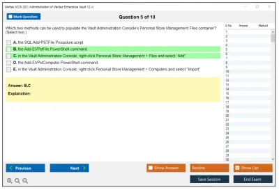 Veritas VCS-322 Administration of Veritas Enterprise Vault 12.x Practice test exam simulator test engine exam Prep practice test questions answers Image 5