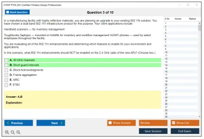 CWNP PW0-250 Certified Wireless Design Professional Practice test exam simulator test engine exam Prep practice test questions answers Image 3