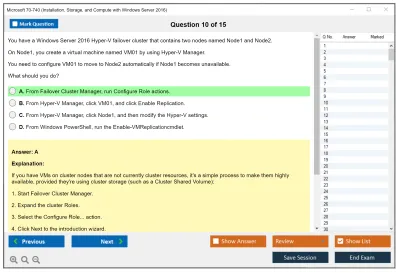 Microsoft 70-740 Installation, Storage, and Compute with Windows Server 2016 Practice test exam simulator test engine exam Prep practice test questions answers Image 10