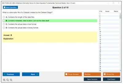 IBM P2090-045 IBM InfoSphere Information Server for Data Integration Fundamentals Technical Mastery Test v1 Exam Practice test exam simulator test engine exam Prep practice test questions answers Image 2