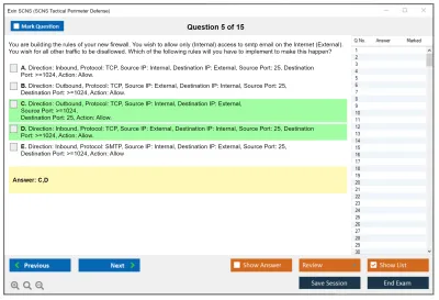 Exin SCNS SCNS Tactical Perimeter Defense Practice test exam simulator test engine exam Prep practice test questions answers Image 5