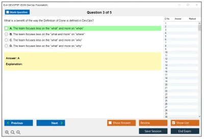 Exin DEVOPSF EXIN DevOps Foundation Practice test exam simulator test engine exam Prep practice test questions answers Image 3