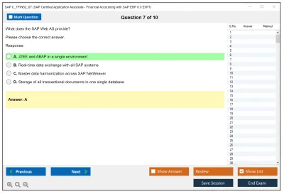 SAP C_TFIN52_67 SAP Certified Associate - Financial Accounting with SAP ERP 6.0 EhP7 Practice test exam simulator test engine exam Prep practice test questions answers Image 7