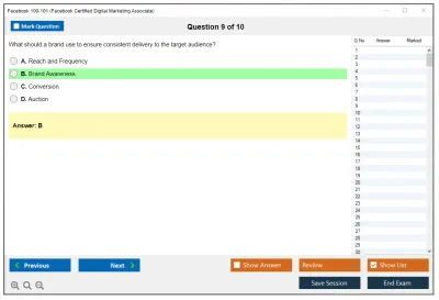 Facebook 100-101 Facebook Certified Digital Marketing Associate Practice test exam simulator test engine exam Prep practice test questions answers Image 9