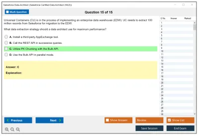 Salesforce Data-Architect Salesforce Certified Data Architect Practice test exam simulator test engine exam Prep practice test questions answers Image 15