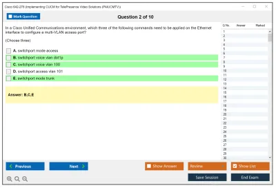 Cisco 642-278 Implementing CUCM for TelePresence Video Solutions (PAIUCMTV) Practice test exam simulator test engine exam Prep practice test questions answers Image 2