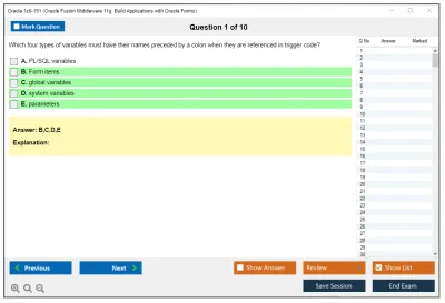 Oracle 1z0-151 Oracle Fusion Middleware 11g: Build Applications with Oracle Forms Practice test exam simulator test engine exam Prep practice test questions answers Image 1