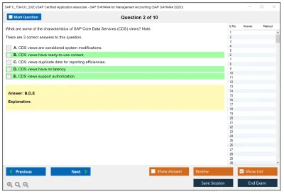 SAP C_TS4CO_2020 SAP Certified Application Associate - SAP S/4HANA for Management Accounting (SAP S/4HANA 2020) Practice test exam simulator test engine exam Prep practice test questions answers Image 2