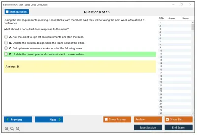 Salesforce CRT-251 Salesforce Certified Sales Cloud Consultant Practice test exam simulator test engine exam Prep practice test questions answers Image 8