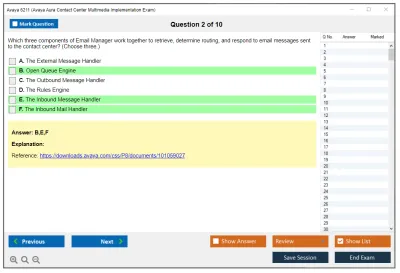 Avaya 6211 Avaya Aura Contact Center Multimedia Implementation Exam Practice test exam simulator test engine exam Prep practice test questions answers Image 2