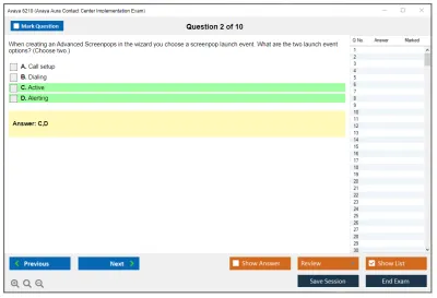 Avaya 6210 Avaya Aura Contact Center Implementation Exam Practice test exam simulator test engine exam Prep practice test questions answers Image 2