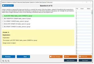 Databricks Databricks-Certified-Professional-Data-Engineer Databricks Certified Data Engineer Professional Exam Practice test exam simulator test engine exam Prep practice test questions answers Image 6