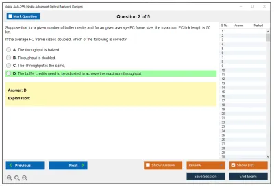 Nokia 4A0-255 Nokia Advanced Optical Network Design Practice test exam simulator test engine exam Prep practice test questions answers Image 2