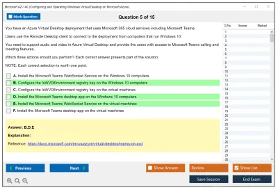 Microsoft AZ-140 Configuring and Operating Windows Virtual Desktop on Microsoft Azure Practice test exam simulator test engine exam Prep practice test questions answers Image 5