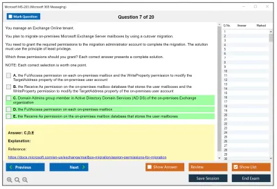 Microsoft MS-203 Microsoft 365 Messaging Practice test exam simulator test engine exam Prep practice test questions answers Image 7