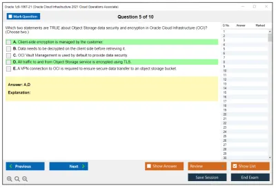 Oracle 1z0-1067-21 Oracle Cloud Infrastructure 2021 Cloud Operations Associate Practice test exam simulator test engine exam Prep practice test questions answers Image 5