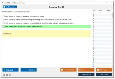Teradata TDBL1-16.00 Associate Exam Practice test exam simulator test engine exam Prep practice test questions answers Image 8