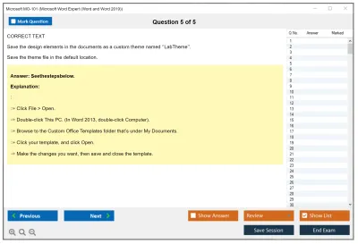Microsoft MO-101 Microsoft Word Expert (Word and Word 2019) Practice test exam simulator test engine exam Prep practice test questions answers Image 5