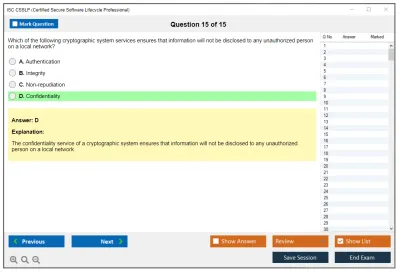ISC2 CSSLP Certified Secure Software Lifecycle Professional Practice test exam simulator test engine exam Prep practice test questions answers Image 15