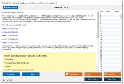 RedHat EX294 Red Hat Certified Engineer (RHCE) exam for Red Hat Enterprise Linux 8 Practice test exam simulator test engine exam Prep practice test questions answers Image 1