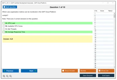 SAP C_CP_11 SAP Certified Development Associate - SAP Cloud Platform Practice test exam simulator test engine exam Prep practice test questions answers Image 1