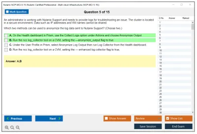 Nutanix NCP-MCI-5.15 Nutanix Certified Professional - Multi cloud Infrastructure (NCP-MCI 5.15) Practice test exam simulator test engine exam Prep practice test questions answers Image 5