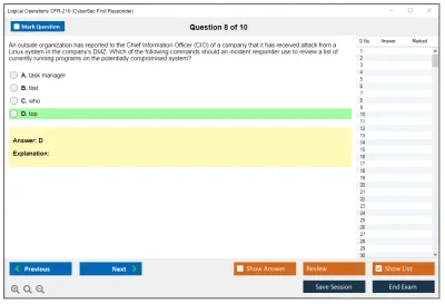 Logical Operations CFR-210 Logical Operations CyberSec First Responder Practice test exam simulator test engine exam Prep practice test questions answers Image 8
