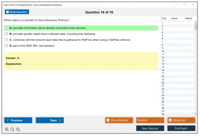 Cisco 200-310 Designing  for Cisco Internetwork Solutions Practice test exam simulator test engine exam Prep practice test questions answers Image 16