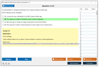 IBM C2090-623 IBM Cognos Analytics Administrator V1 Practice test exam simulator test engine exam Prep practice test questions answers Image 2