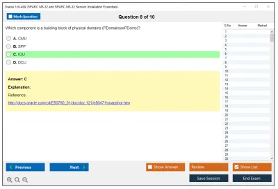 Oracle 1z0-489 SPARC M6-32 and SPARC M5-32 Servers Installation Essentials Practice test exam simulator test engine exam Prep practice test questions answers Image 8