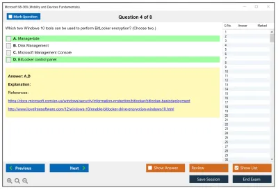 Microsoft 98-368 Mobility and Devices Fundamentals Practice test exam simulator test engine exam Prep practice test questions answers Image 4