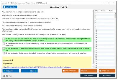 Microsoft 70-412 Configuring Advanced Windows Server 2012 R2 Services Practice test exam simulator test engine exam Prep practice test questions answers Image 12